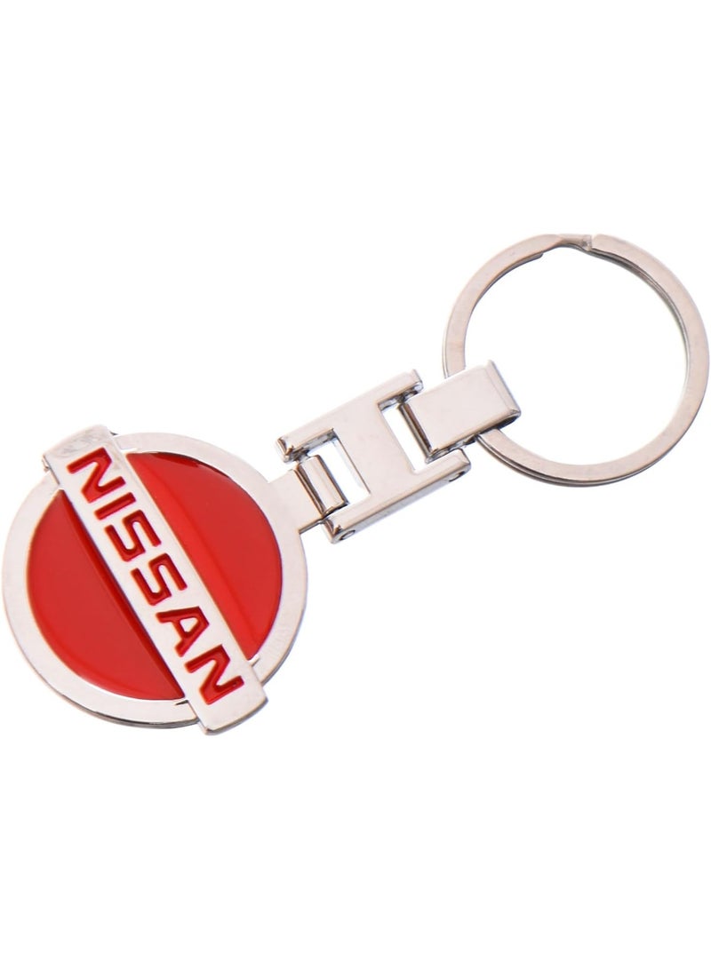 Nickel-Plated Nissan Metal Keychain with Double-Sided Logo - Image 2