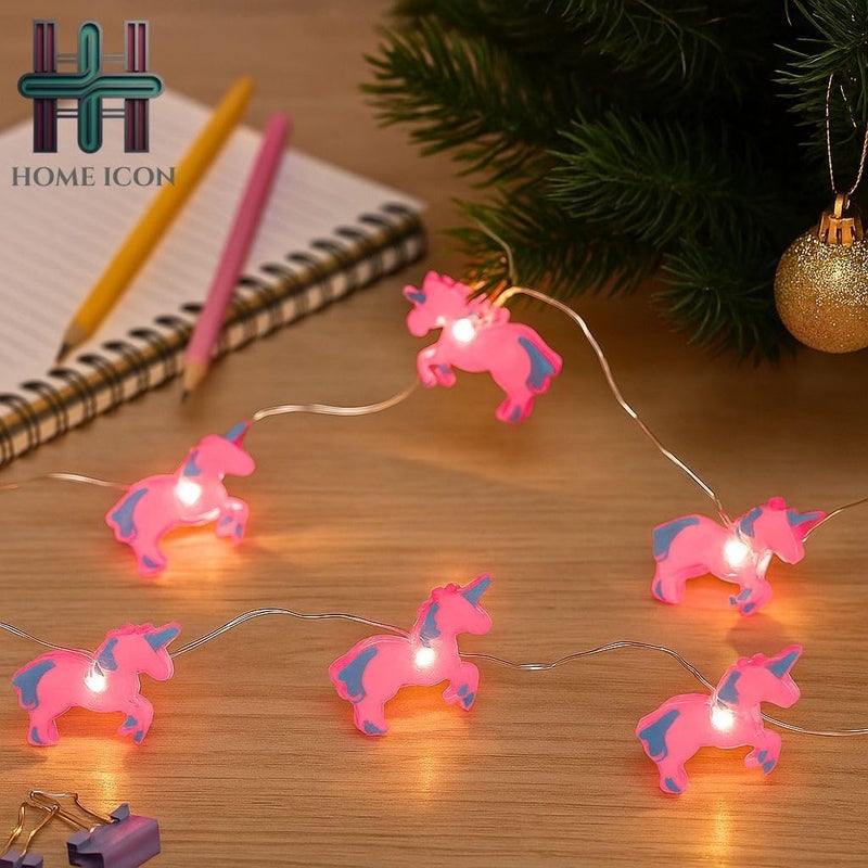 Home Icon أضواء الجنية وحيد القرن من HOME ICON - 2 متر، 20 مصباح LED يعمل بالبطارية لتزيين الأماكن الداخلية والخارجية - Image 4