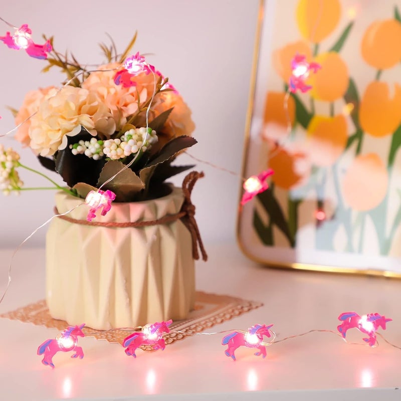 Home Icon أضواء الجنية وحيد القرن من HOME ICON - 2 متر، 20 مصباح LED يعمل بالبطارية لتزيين الأماكن الداخلية والخارجية - Image 2