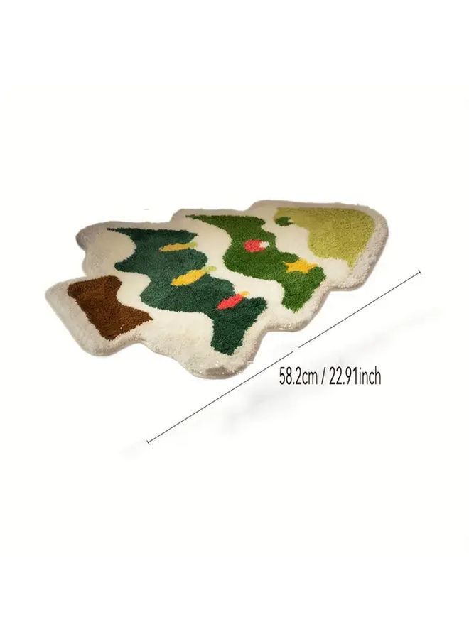 Scandinavian Christmas Tree Absorbent Floor Mat For Bathroom Toilet Bedside Decor - Image 5