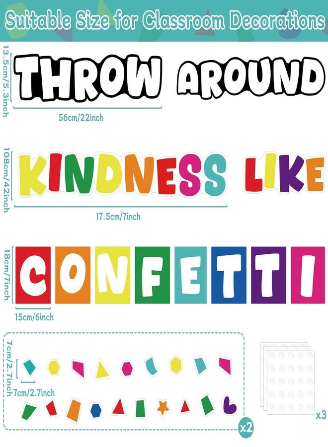 gisgfim Classroom Bulletin Board Decoration Set Wall Door Decor Colorful Classroom Decorations for Kindergarten Preschool Elementary Middle School(Throw Kindness Around Like Confetti) - Image 2