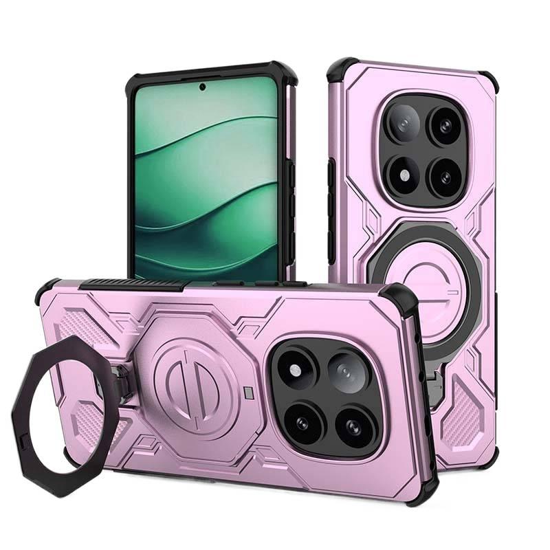 MS غطاء MagSafe بTPU+PC لـ Redmi Note 14 مع حماية من السقوط وحامل قابل للطي مع مقاوم للصدمات مع مغناطيس قوي باللون رمادي مغناطيسي بوظيفة حامل من مادة TPU باللون الأحمر باللون الرمادي - Image 4