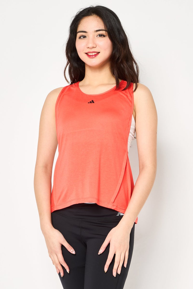 Adidas أديداس × أيروريدي ملابس رياضية نسائية بتصميم بدون أكمام، برتقالي داكن - Image 1