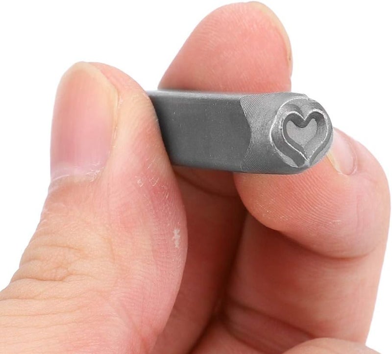 DOACT Stamp Solid Metal Small for Clay Single Stamping Kit Jewelry Making Letter Stamps Tool 10Mm 5Mm Star Shaped Steel Cross Star Punch Logo Special (Heart Shaped) (Heart Shape) - Image 5