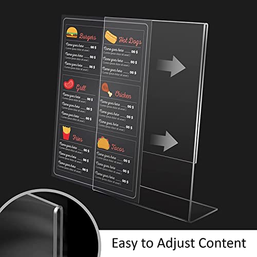 Shuban Acrylic Sign Holder 6 x 9 Inches Vertical, Desktop Slant Back Acrylic Sign Holder and Plastic L Shape Paper Display Stand for Restaurants, Office Desktop, Market, Library, Store, Pack of 10 - Image 4