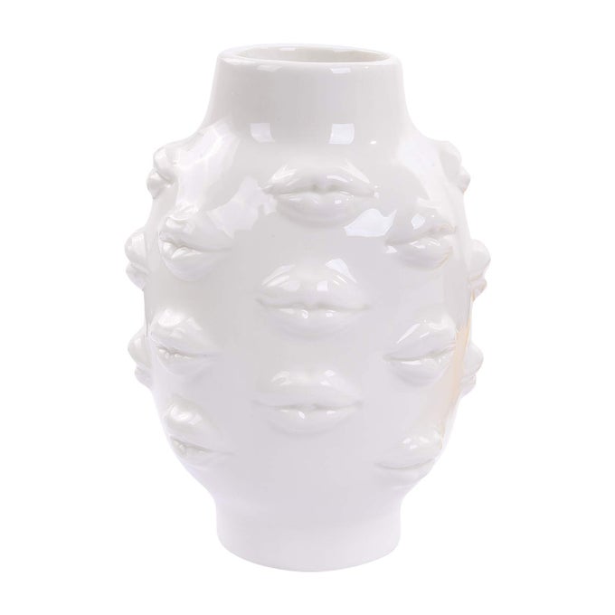CERAMIC BODY VASE LIPS VASE TABLE DECOR MODERN FARMHOUSE DECOR FLOWER VASE FOR HOME OFFICE SHOPS 65X472INCHWHITE