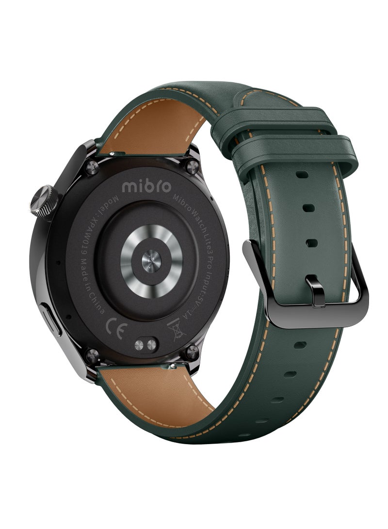 ميبرو Mibro Watch Lite3 Pro - ساعة ذكية بشاشة AMOLED مقاس 1.32 بوصة، مقاومة للماء، تصميم أنيق وأداء عالي - اخضر مسود ، سبائك الزنك مع تقنية PA Insert Molding - Image 2