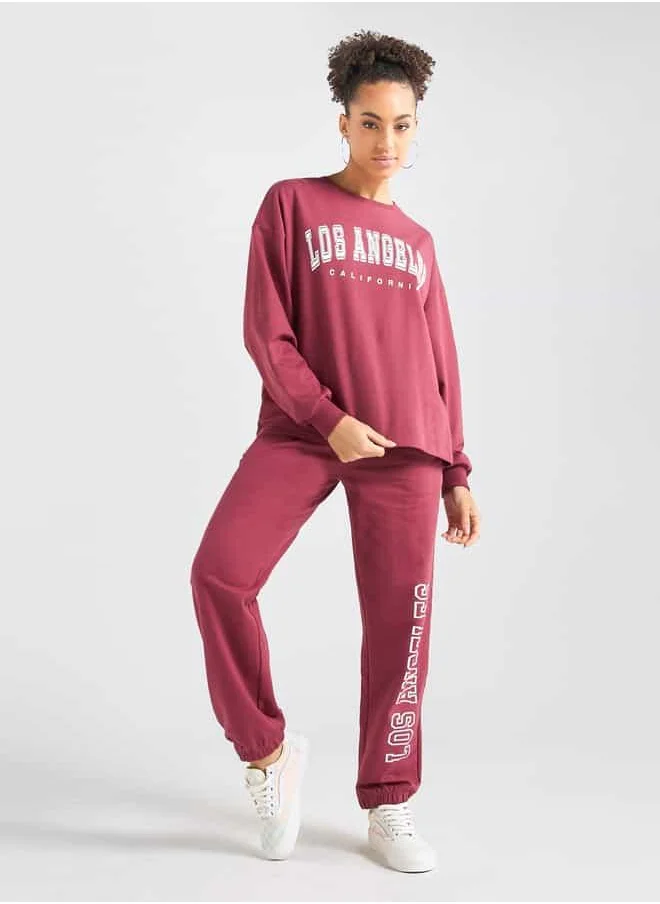 فاف Printed Long Sleeves Sweatshirt and Joggers Set