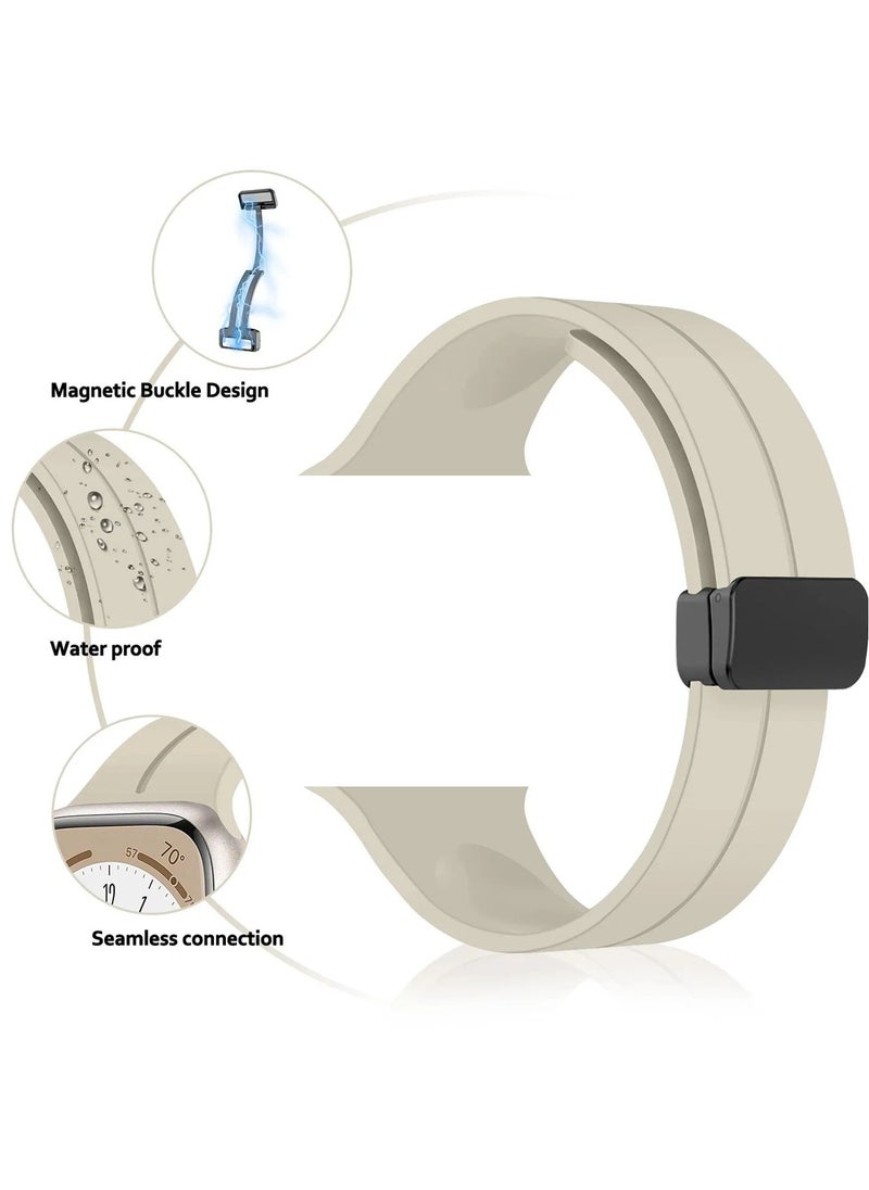 Mi techo - Mi Techo Magnetic Buckle Silicone Watch Strap Band Compatible With Ultra Ultra 2 Series 9 Series 8 Series 7 Series 6 Smart Watches Pack Of 4 - Image 1