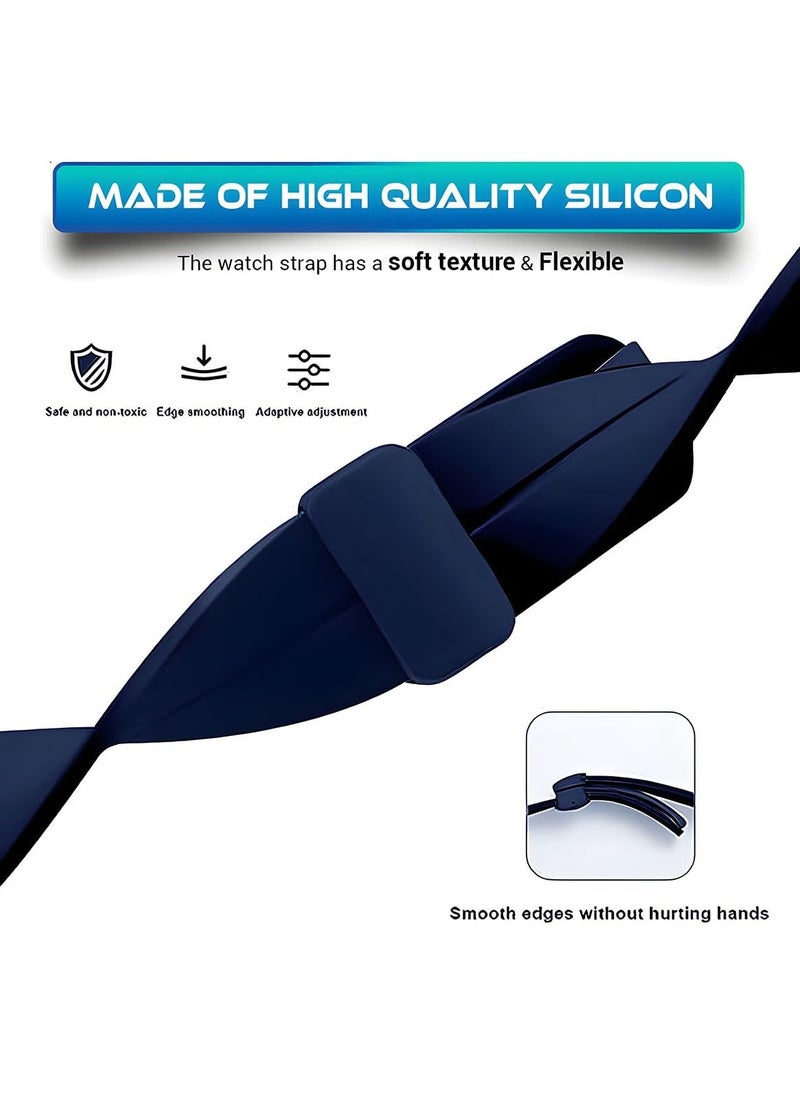 Mi techo - Mi Techo Magnetic Buckle Silicone Watch Strap Band Compatible With Ultra Ultra 2 Series 9 Series 8 Series 7 Series 6 Smart Watches Pack Of 4 - Image 1