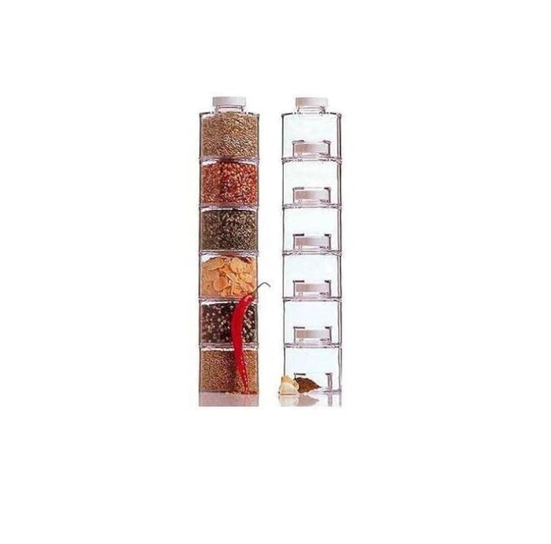 Genaric Imported Acrylic Vertical Interlocking Spice Set - 6 Pieces