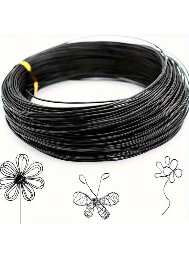 Black Aluminum Wire 1mm Thick 5000mm Long Flexible Heavy Duty Craft Wire - Image 1