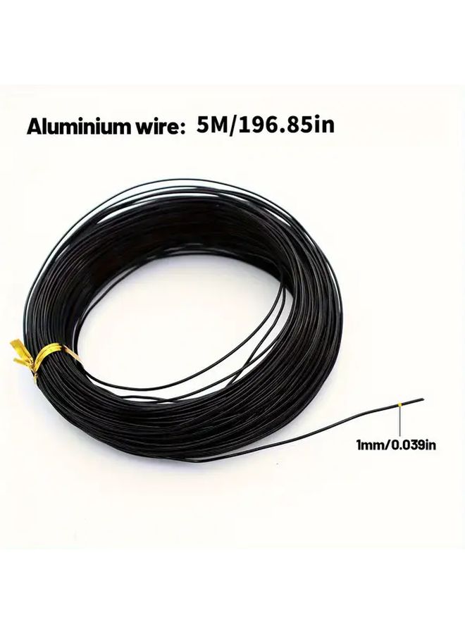 Black Aluminum Wire 1mm Thick 5000mm Long Flexible Heavy Duty Craft Wire - Image 3