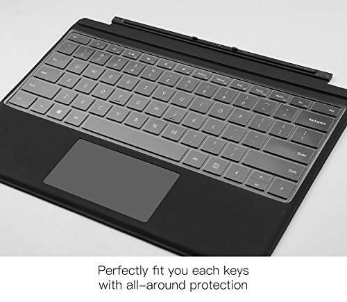 CaseBuy Microsoft Surface Keyboard Cover - Ultra Thin Transparent Skin, Accessory for Surface Pro 7, 6, 5, 4 - US Layout - Image 4