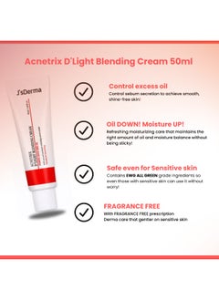 J'sDerma Moisturizing Cream with Tea Tree Leaf Oil Extract for Sebum Control and Skin Soothing Acnetrix DeLight Blending Cream 50ml  - Image 2