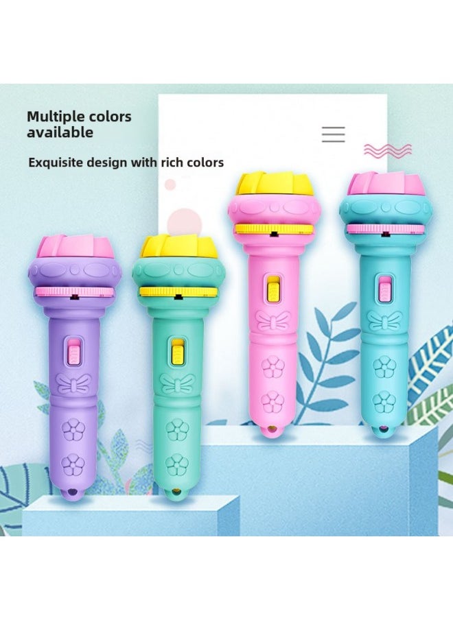 Generic - Children's Flashlight Projection Luminous Toys Early Education Cognitive Cartoon Fun Boys And Girls Stall Gifts Cross-border-Color:Bear Projection Flashlight-pink 24 Pictures [color Box] - Image 1