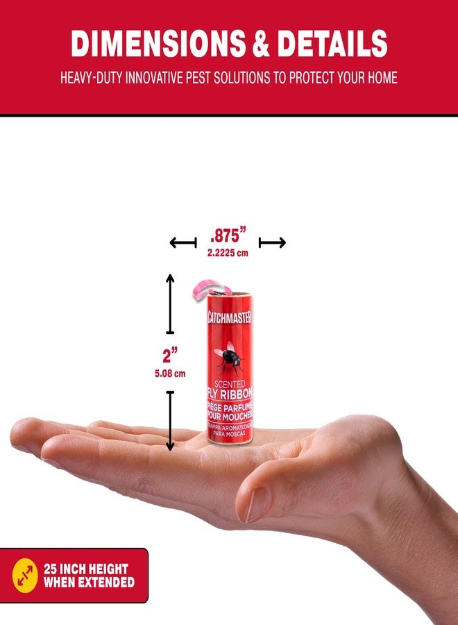 Catchmaster Fly Ribbon 96-Pack, Bug & Fruit Fly Traps Outdoor and Indoor, Premium Adhesive Sticky Fly Strips & Gnat Hanging Strips, Bulk Scented Flying Insect Paper Rolls, Non-Toxic Home Pest Control - Image 3