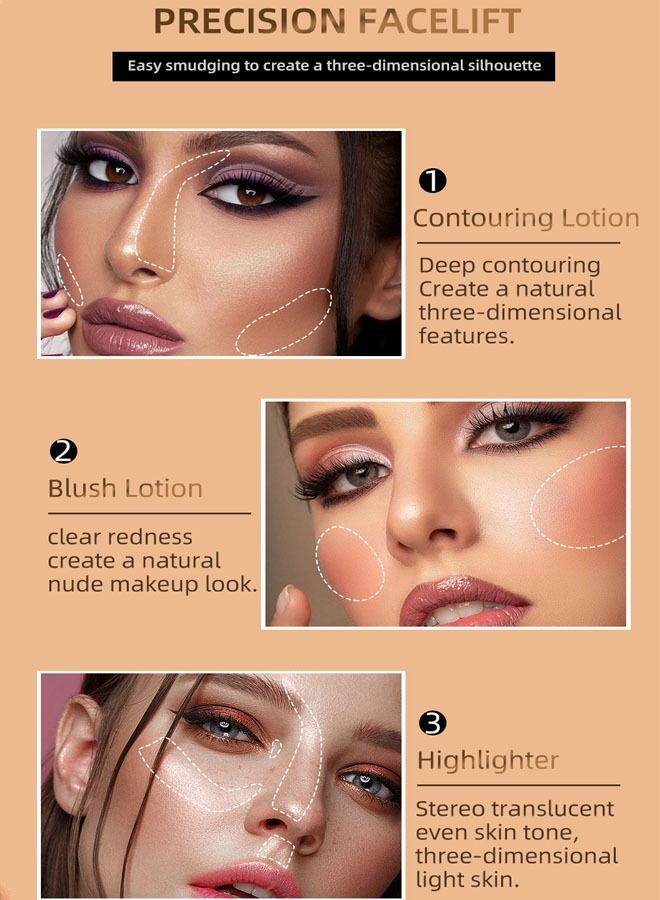 QiBest قلم مكياج متعدد الوظائف، بودرة، أحمر خدود، قلم تجميلي لامع #05 - Image 4