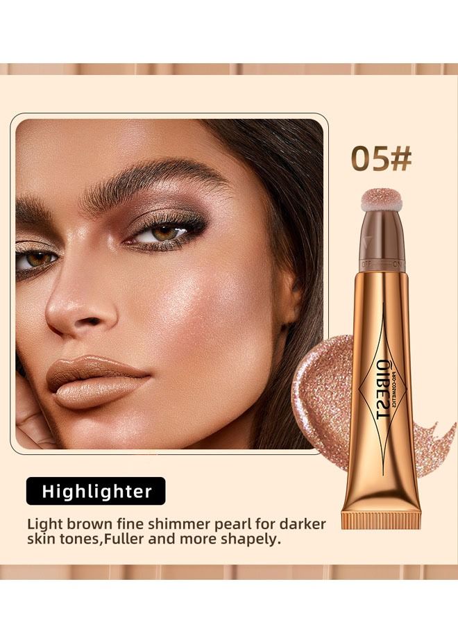 QiBest قلم مكياج متعدد الوظائف، بودرة، أحمر خدود، قلم تجميلي لامع #05 - Image 2