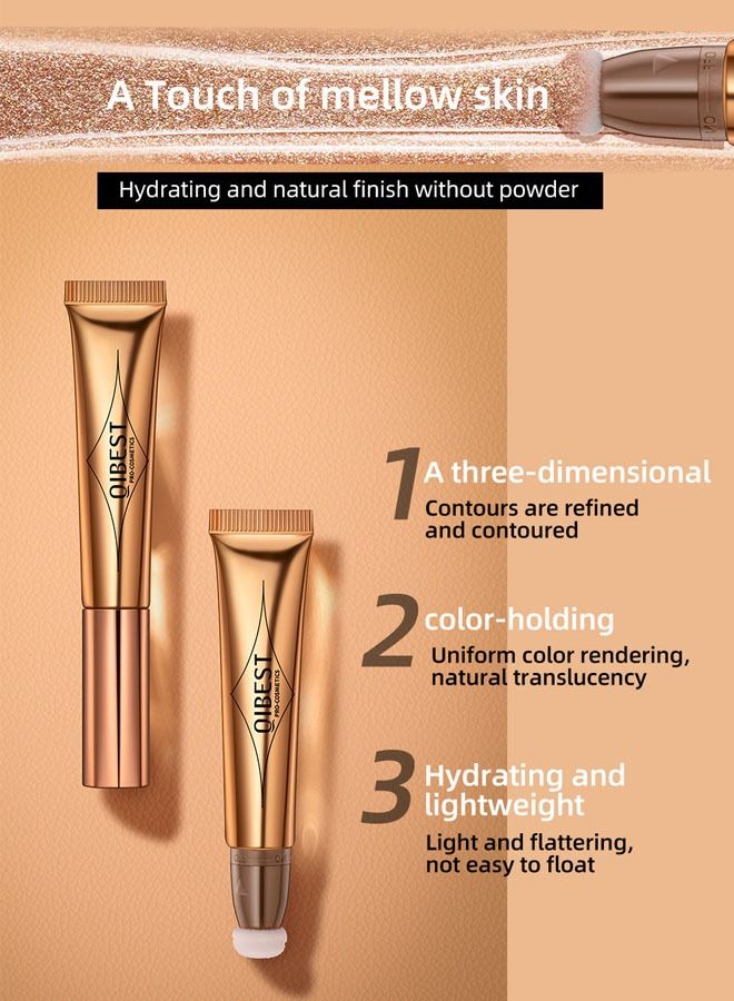 QiBest قلم مكياج متعدد الوظائف، بودرة، أحمر خدود، قلم تجميلي لامع #05 - Image 3