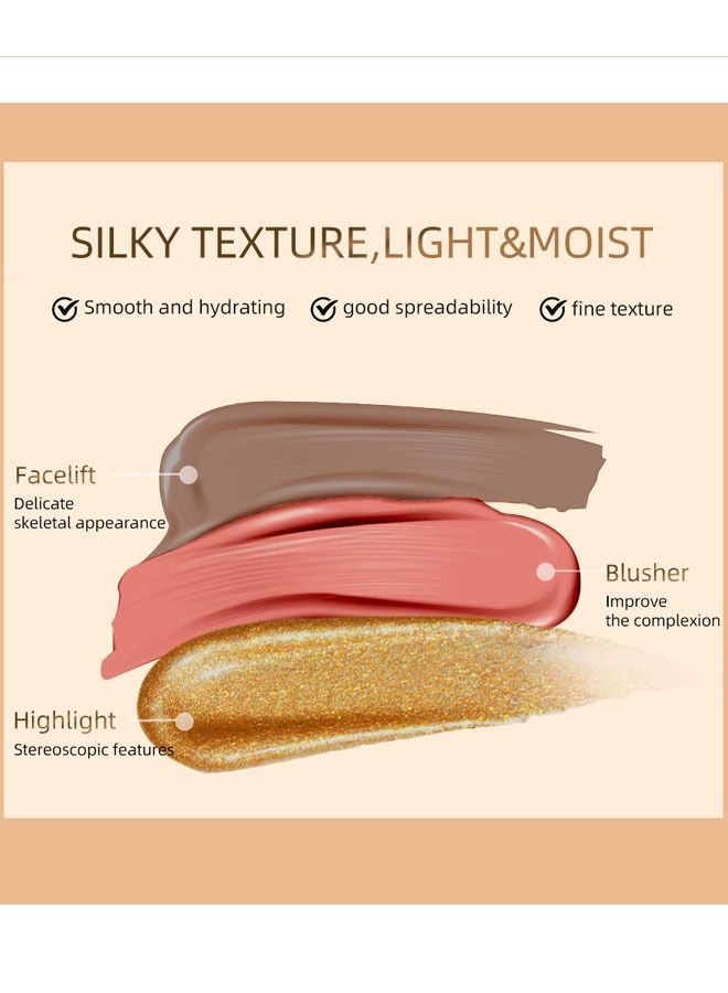 QiBest قلم مكياج متعدد الوظائف، بودرة، أحمر خدود، قلم تجميلي لامع #05 - Image 5