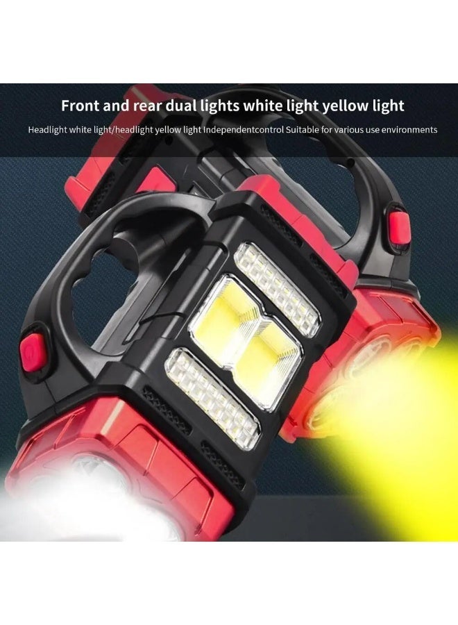 هيري بولت مصباح LED شمسي متعدد الوظائف بقدرة 38 واط HB-1678، قابل لإعادة الشحن، مصباح طوارئ مزود بمنفذ USB، وضعان للإضاءة: أبيض وأصفر، مصباح يدوي LED+COB، مقاوم للماء بمعيار IP44، مصباح محمول للتخييم والأنشطة الخارجية والاستخدام المنزلي، بطارية بسعة 2400 مللي أمبير - Image 3