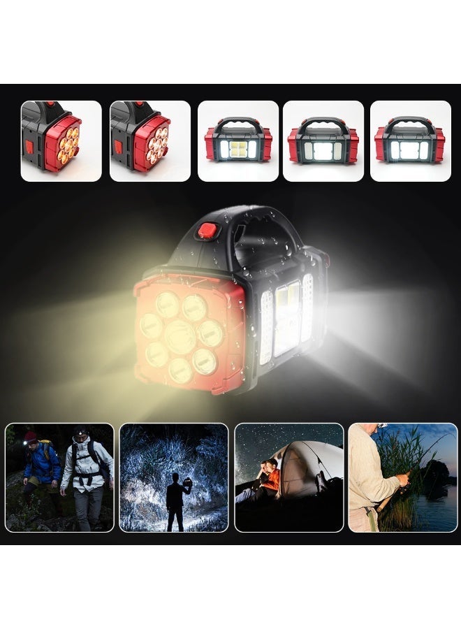 هيري بولت مصباح LED شمسي متعدد الوظائف بقدرة 38 واط HB-1678، قابل لإعادة الشحن، مصباح طوارئ مزود بمنفذ USB، وضعان للإضاءة: أبيض وأصفر، مصباح يدوي LED+COB، مقاوم للماء بمعيار IP44، مصباح محمول للتخييم والأنشطة الخارجية والاستخدام المنزلي، بطارية بسعة 2400 مللي أمبير - Image 5