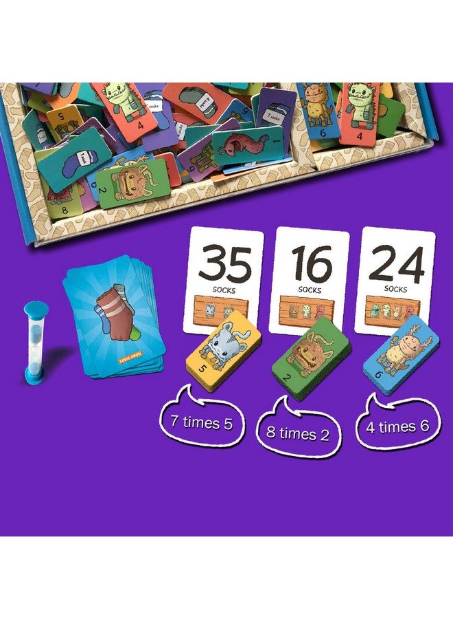 Logic Roots Logic Roots Monster Sock Factory Multiplication and Division Game - Fun Math Board Game for 6-10 Year Olds, Easy to Play STEM Toy for Kids at Home, Learning Gift for Girls & Boys, Grade 1 and Up  - Image 5