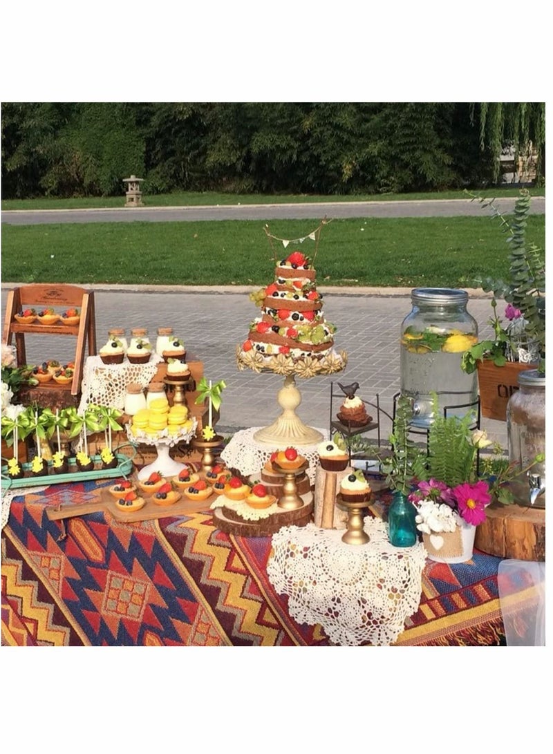 سيوسي مفارش المائدة ، كروشيه خطاف من القطن والدانتيل مفرش كروشيه مفرش ، منشفة بغطاء مفرش بيج ، مفرش طاولة أبيض مصنوع يدويًا ، مفارش دائرية ، 18 بوصة. - Image 4