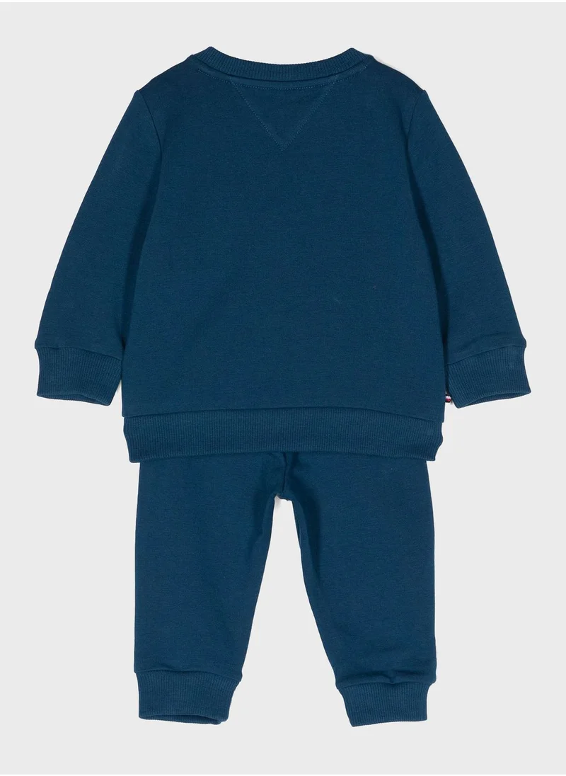 TOMMY HILFIGER Infant Logo Sweatshirt & Sweatpants Set