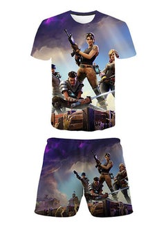 Generic Game Fortnite set 3D digital printing personalized breathable children's T-shirt shorts set  - Image 1