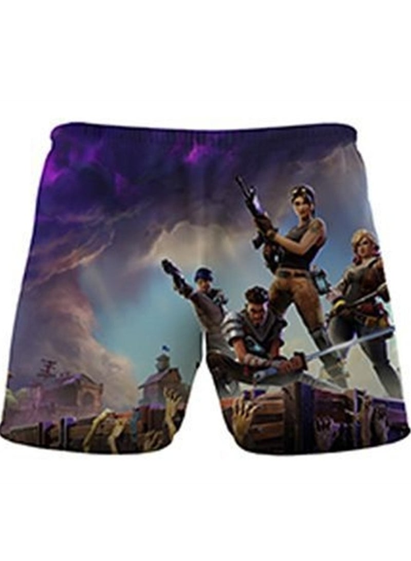 Game Fortnite set 3D digital printing personalized breathable children's T-shirt shorts set  - Image 3