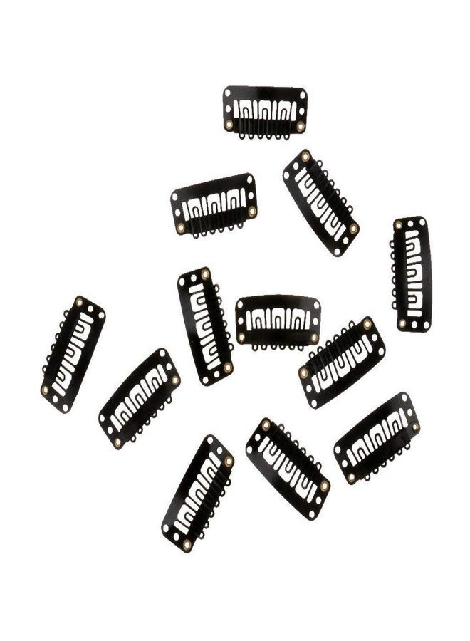 Osking 15 Pcs U Shape Snap Clip For Hair Extension Weft Wigs 32mm- Black - Image 2