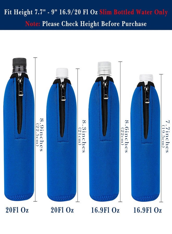 Linkidea Disposable Water Bottle Sleeve Compatible with Smartwater 16.9/20Fl Oz, Evian 16.9Fl Oz, Crystal Geyser, Insulated Neoprene Bottled Water Cover Holder with Zipper Pull Lockable, Blue - Image 2