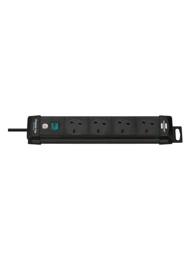Brennenstuhl 4-Way Premium Line Extension Cord Black 3m  - Image 1