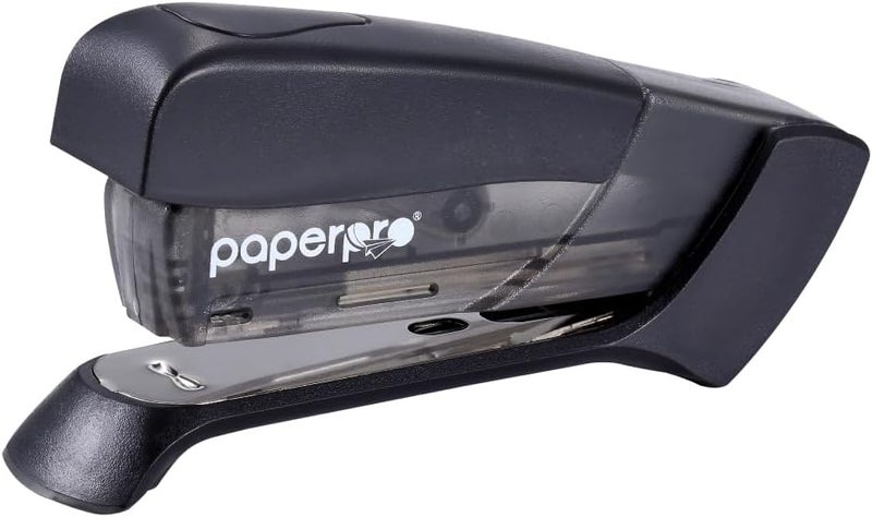 PaperPro Compact Classic Desktop Stapler, 15 Sheet Capacity, No Effort, One Finger, 80% Easier Stapling, Black - Image 1