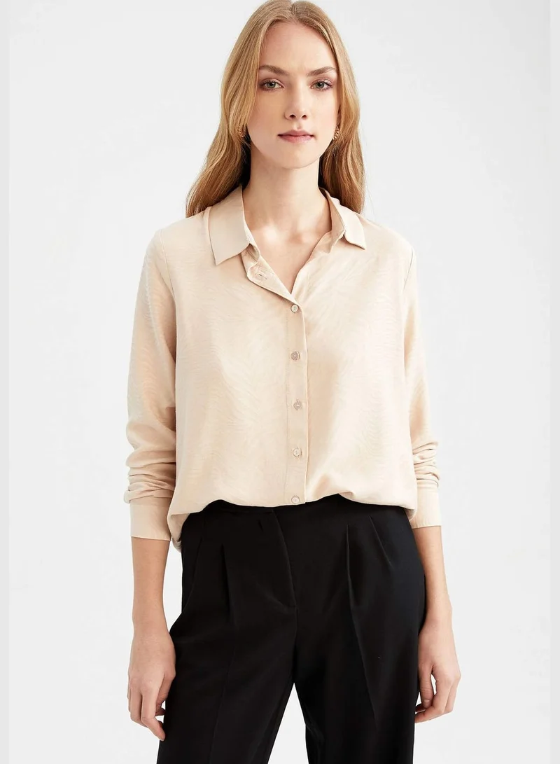 DeFacto Regular Fit V Neck Long Sleeve Shirt