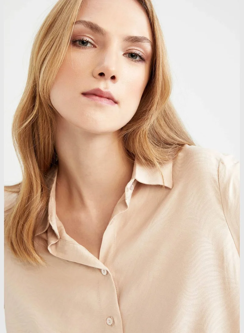 DeFacto Regular Fit V Neck Long Sleeve Shirt