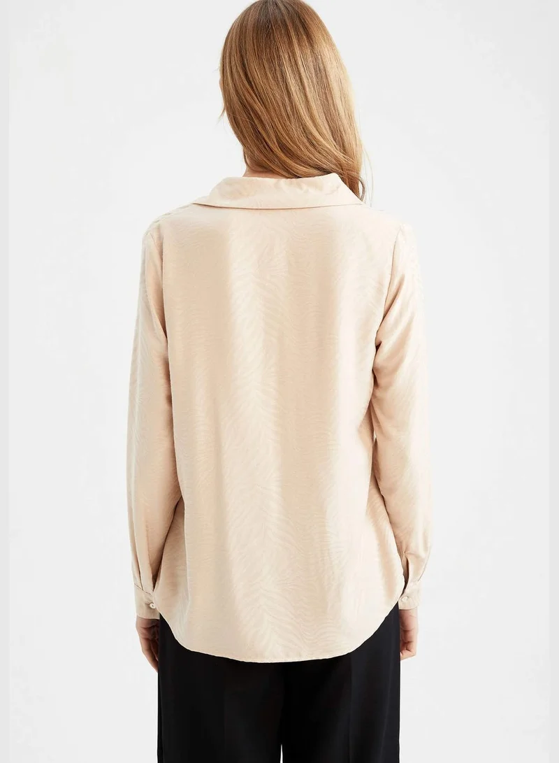 DeFacto Regular Fit V Neck Long Sleeve Shirt
