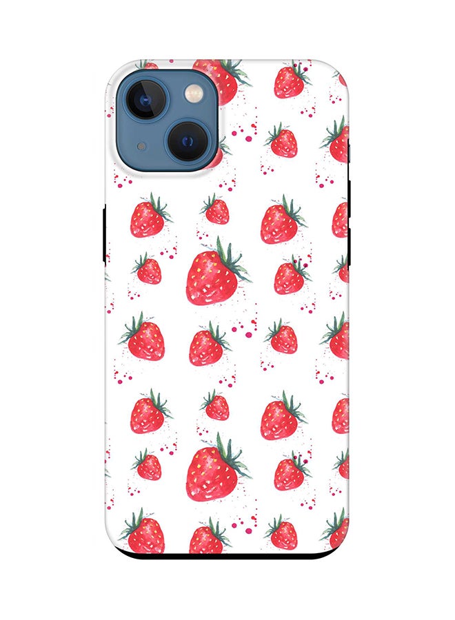 Stylizedd Tough Pro Series Case for Apple iPhone 14 Dual Layer hybrid PC & TPU Customized Mobile Cover Shield with inner TPU protection Matte Finish - Dripping Strawberries