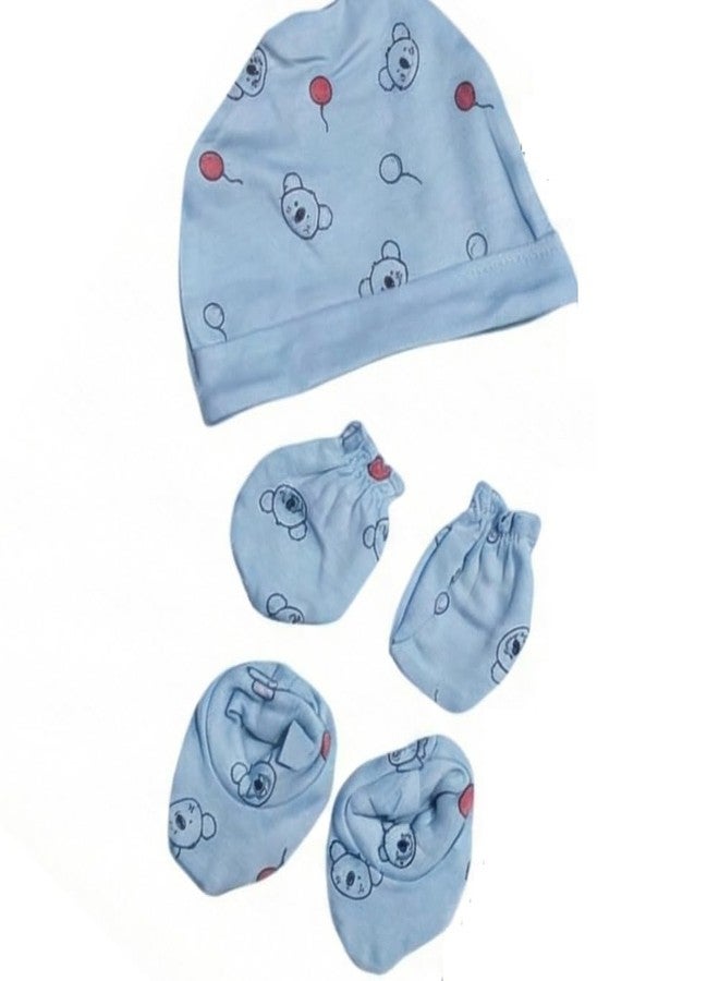 Ess Cubes Enterprise Baby Boys Baby Girls Casual Shirt Pajama Mitten Gloves Socks Cap Newborn Product Hospital Shower Gift Set Hamper Dress Combo Clothing Kit Infants Babies wear Full sleeves (Light Blue/, 0-3 Months/) - Image 5