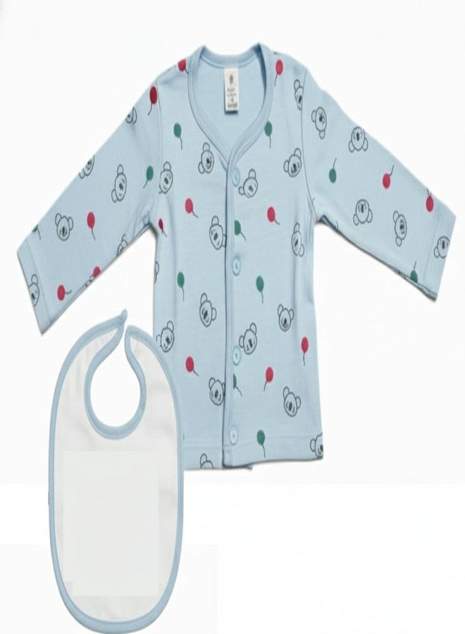 Ess Cubes Enterprise Baby Boys Baby Girls Casual Shirt Pajama Mitten Gloves Socks Cap Newborn Product Hospital Shower Gift Set Hamper Dress Combo Clothing Kit Infants Babies wear Full sleeves (Light Blue/, 0-3 Months/) - Image 3