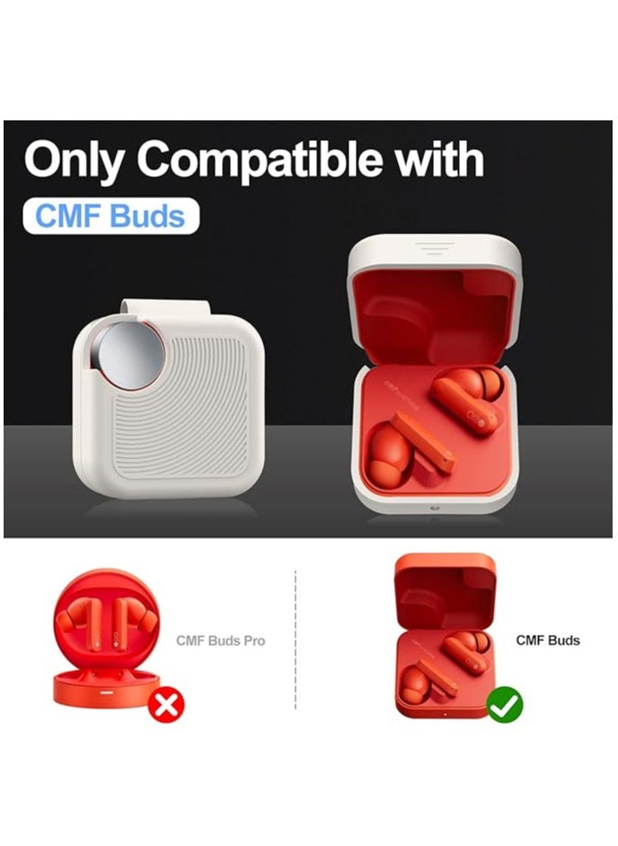Generic Silicone Protective  Case Cover for Nothing CMF buds with Keychain Cover (White)  - Image 2