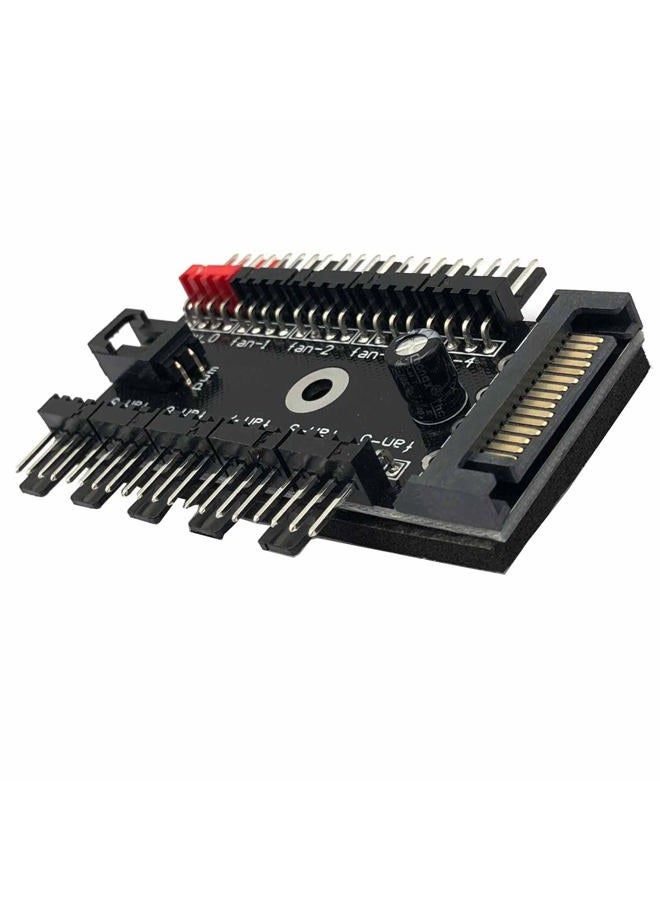 FainWan 1-Pack 10 Way 4Pin PWM PC Fan Hub with Cable Computer Cooling Fan Power Cable Extender PCB Adapter SATA 1 to 10 Multi Way Splitter - Image 2