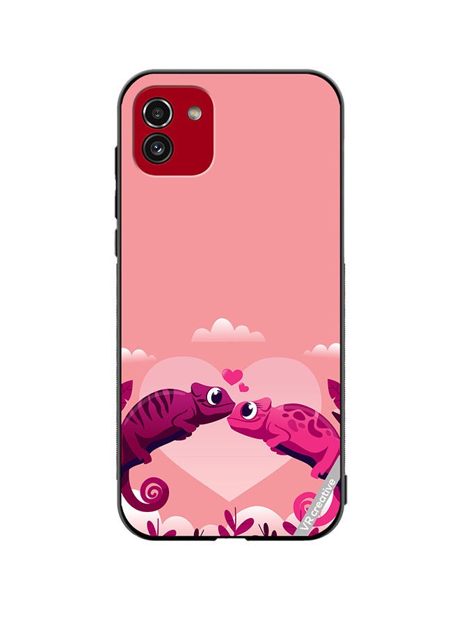 VR CREATIVE Protective Case Cover For Samsung Galaxy A03 Love Chameleons Design Multicolour - Image 1