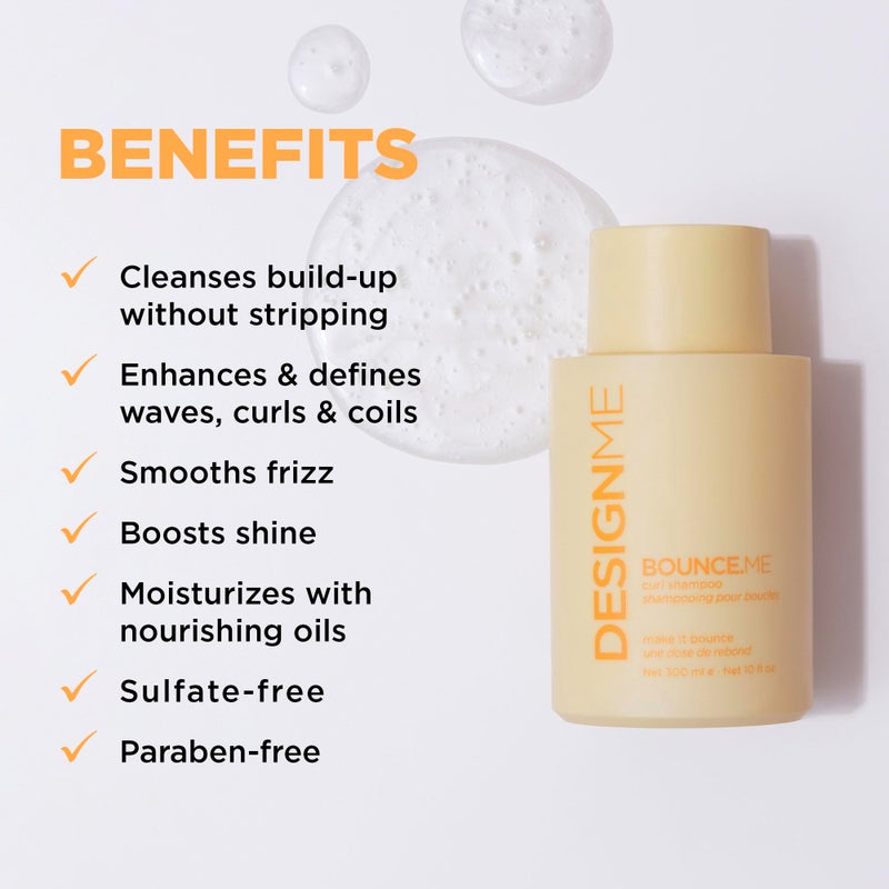 Design.Me BOUNCE.ME Shampoo | Curl-Defining, Anti-Frizz Formula for All Curl Types| Nourishing with Kukui Nut Seed and Buriti Oil | Boost Shine, Moisturizes Hair - Image 2
