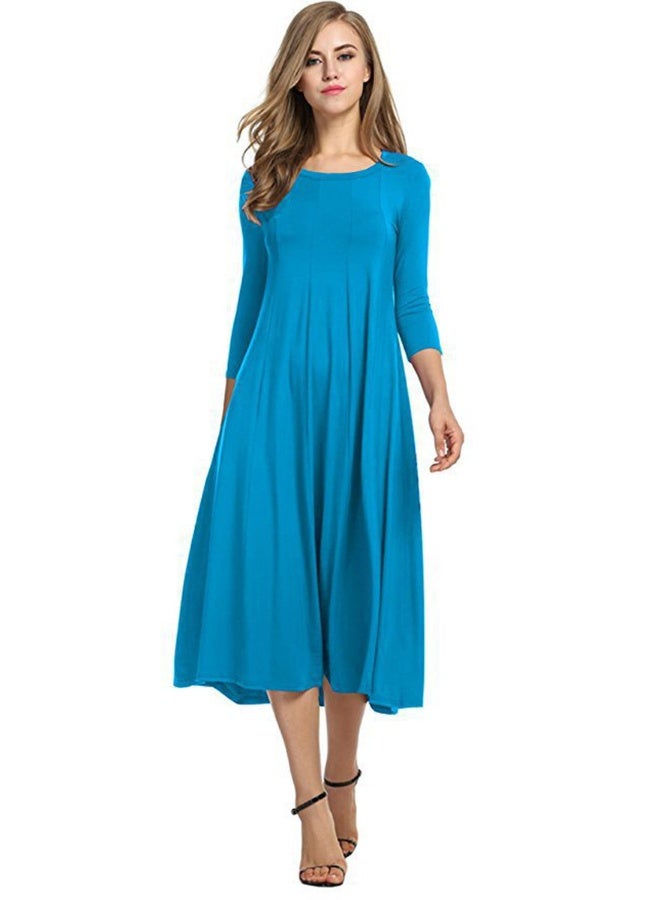 NIBEMINENT Women's 3/4 Sleeve A-line and Flare Midi Long Dress - Image 1
