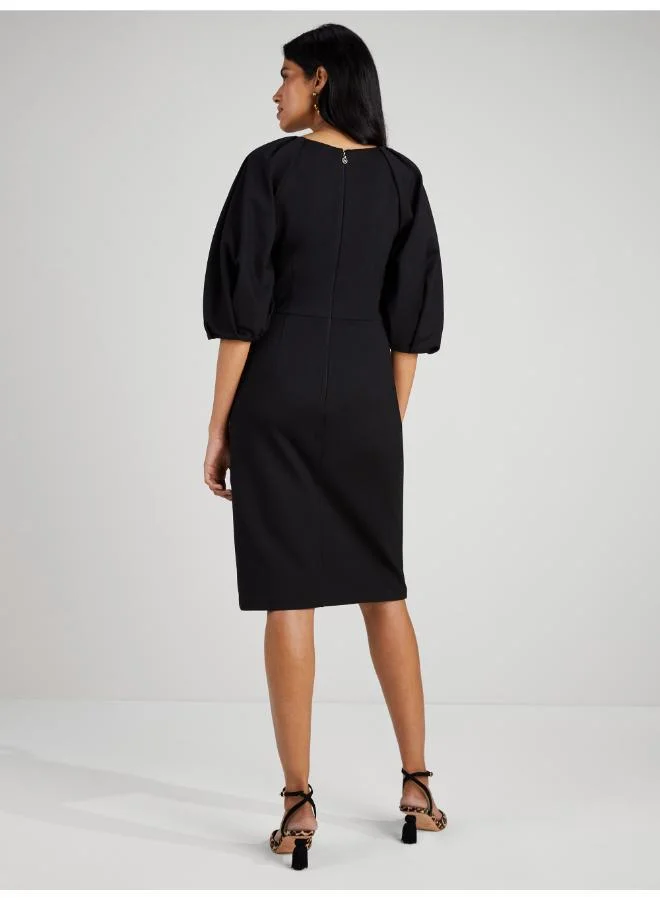 كيت سبيد Ponte Pleated-Shoulder Dress
