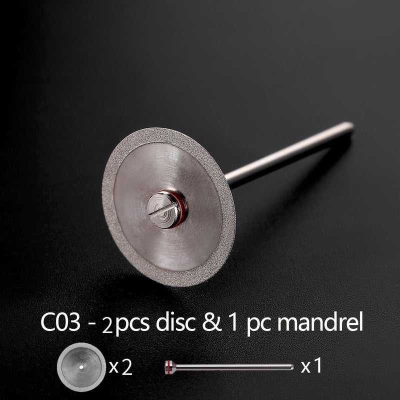 Technician Ultra Thin Double Sided Diamond Sandpaper Sheet Grinding Polishing Shaping Mandrel 2 Pieces With 1 Clamping Needle For Jewelry Jade Grinder C19 - Image 1