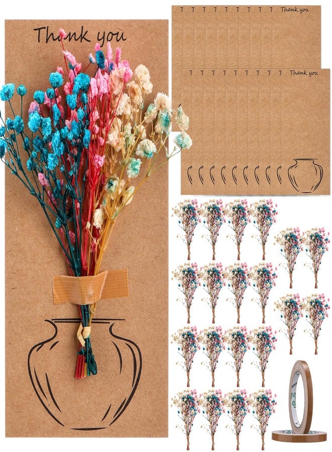 جانينكا مجموعة جانينكا من 41 قطعة من زهور الجيبسوفيلا المجففة الصغيرة وبطاقات الهدايا، مثالية لحفلات الزفاف وحفلات استقبال المولود الجديد، بالإضافة إلى باقة من زهور الجيبسوفيلا المجففة الطبيعية لتزيين حفلات الخريف وعيد الشكر (متعددة الألوان). - Image 1